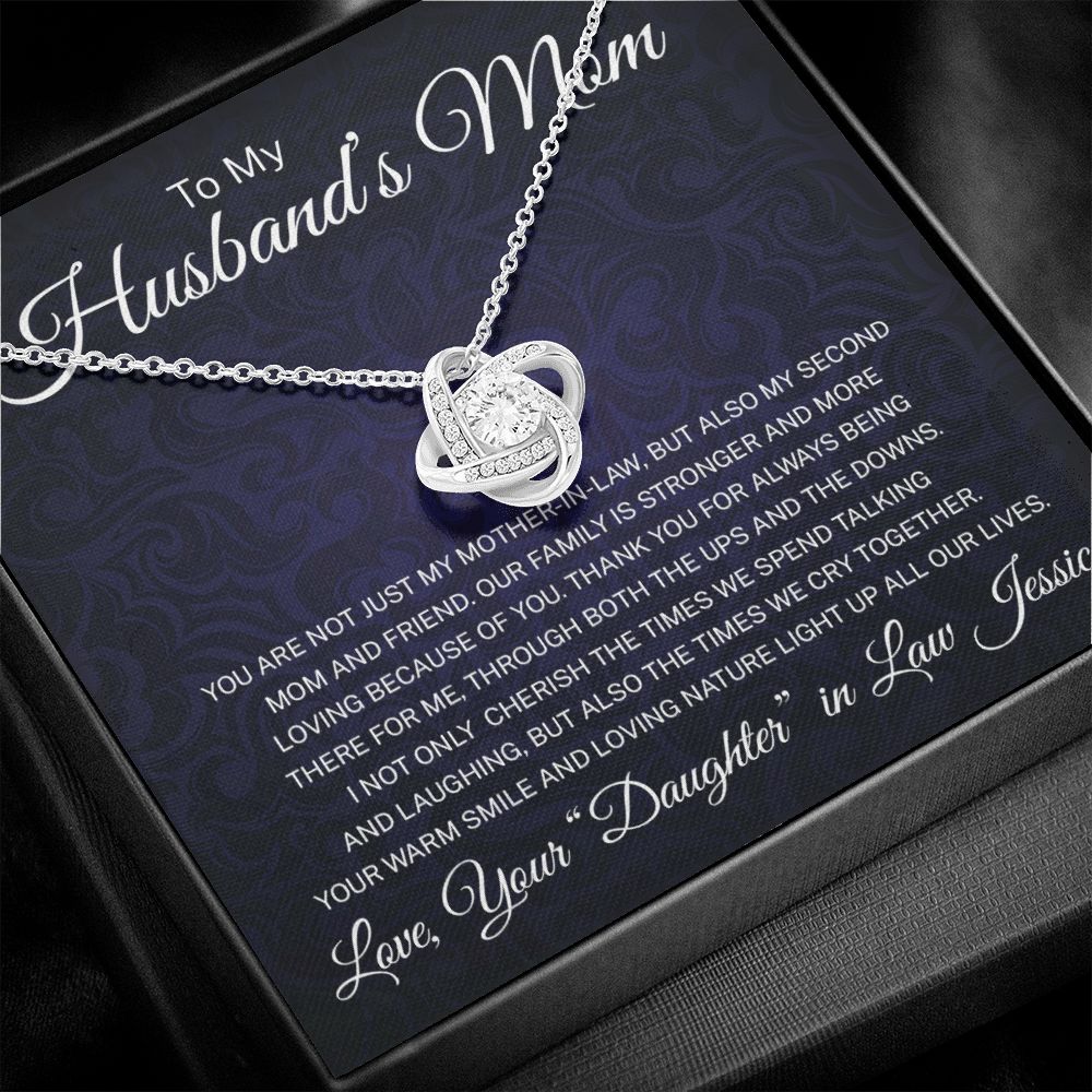 Husbands Mom Gift From Daughter In Law - Personalized - Mother in Law- Necklace - Not Just My Mother in Law