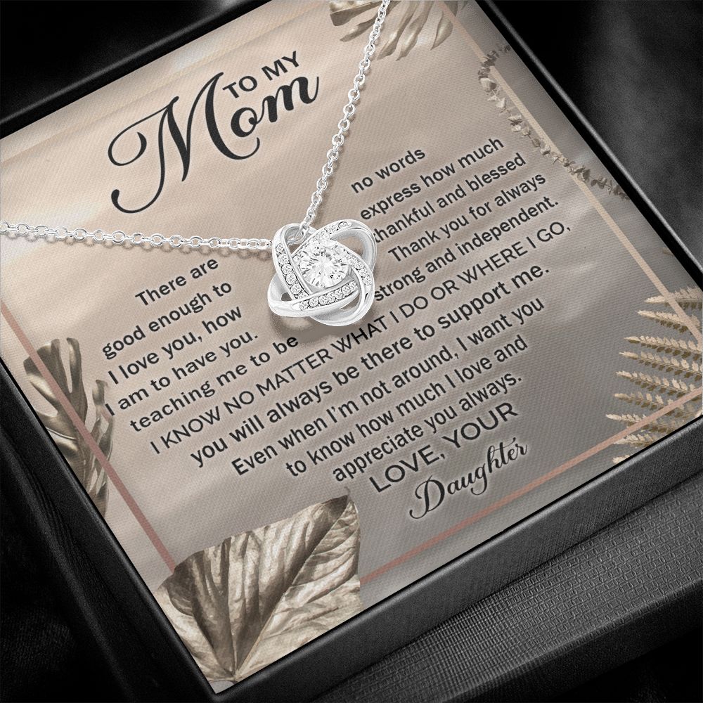 To My Mom Gift - I Love You - Love Knot Necklace