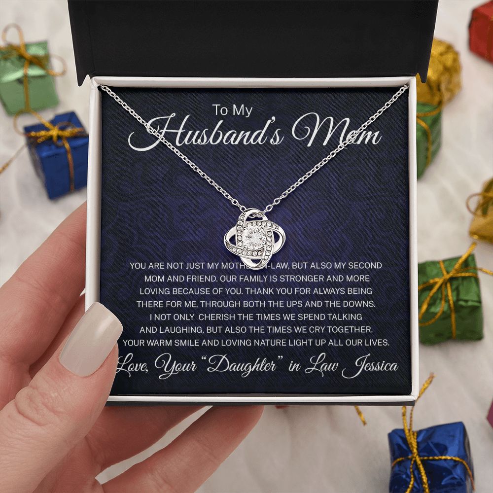 Husbands Mom Gift From Daughter In Law - Personalized - Mother in Law- Necklace - Not Just My Mother in Law
