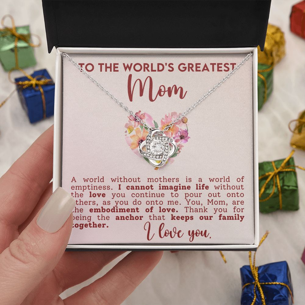 Gift For Mom - Love Knot Necklace -World's Greatest Mom