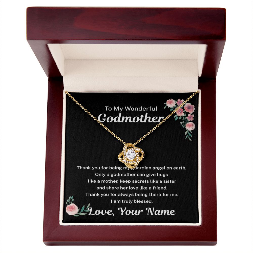Godmother Gift from Goddaughter - Necklace - Personalized- My Guardian Angel