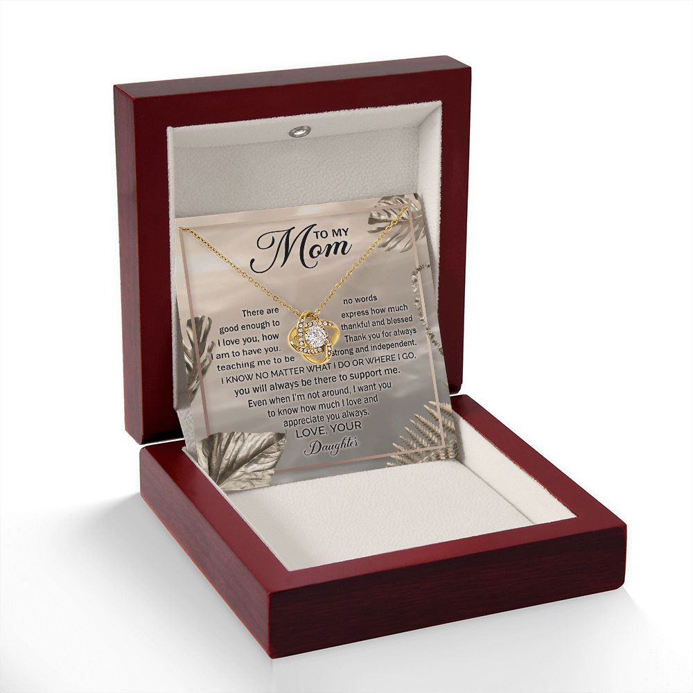 To My Mom Gift - I Love You - Love Knot Necklace