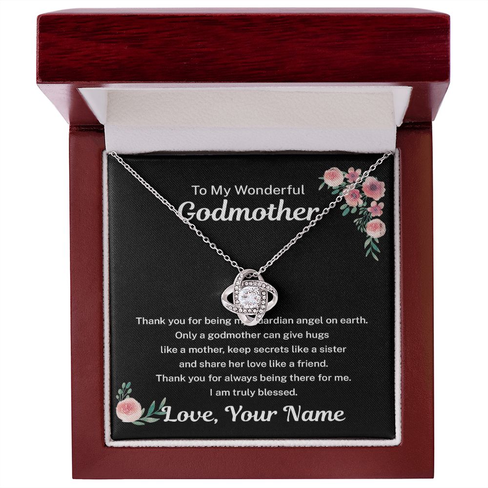 Godmother Gift from Goddaughter - Necklace - Personalized- My Guardian Angel