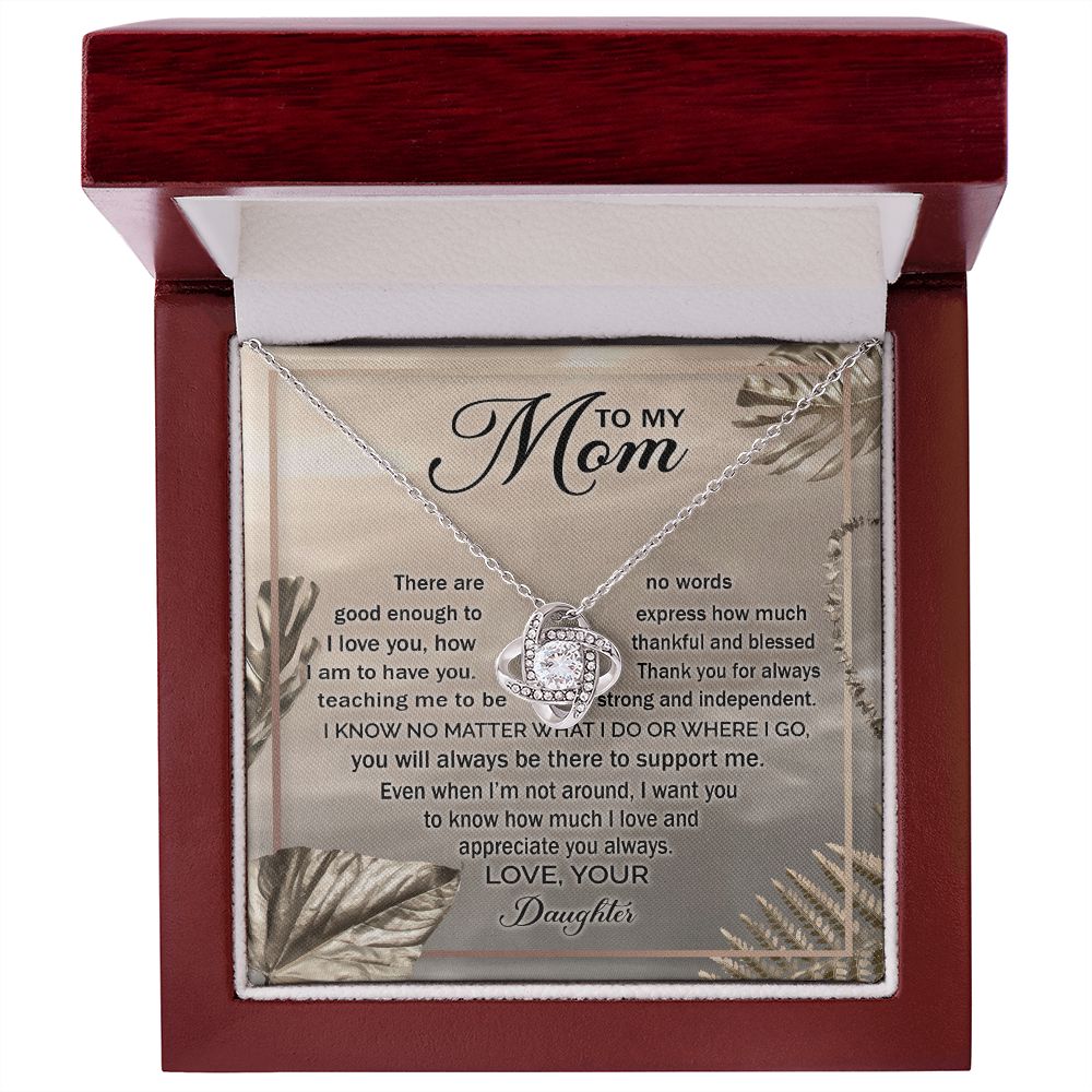 To My Mom Gift - I Love You - Love Knot Necklace