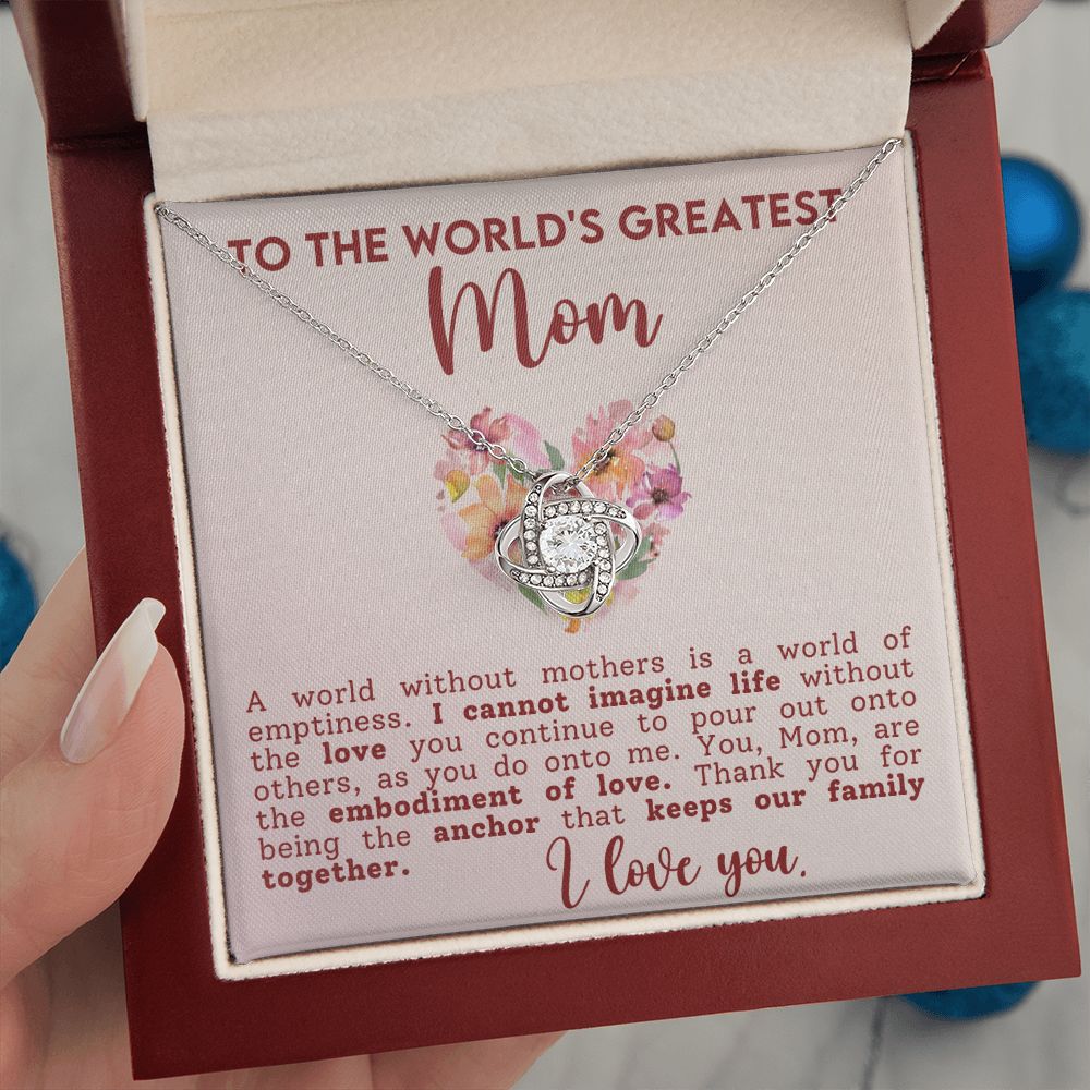 Gift For Mom - Love Knot Necklace -World's Greatest Mom