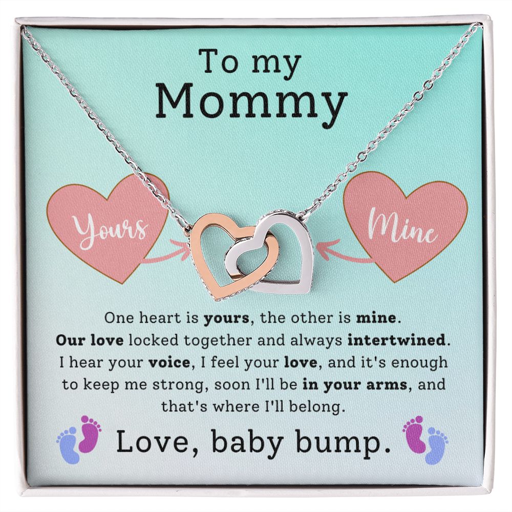 Expecting Mom Gift - Hearts Necklace - Soon I'll Be In Your Arms