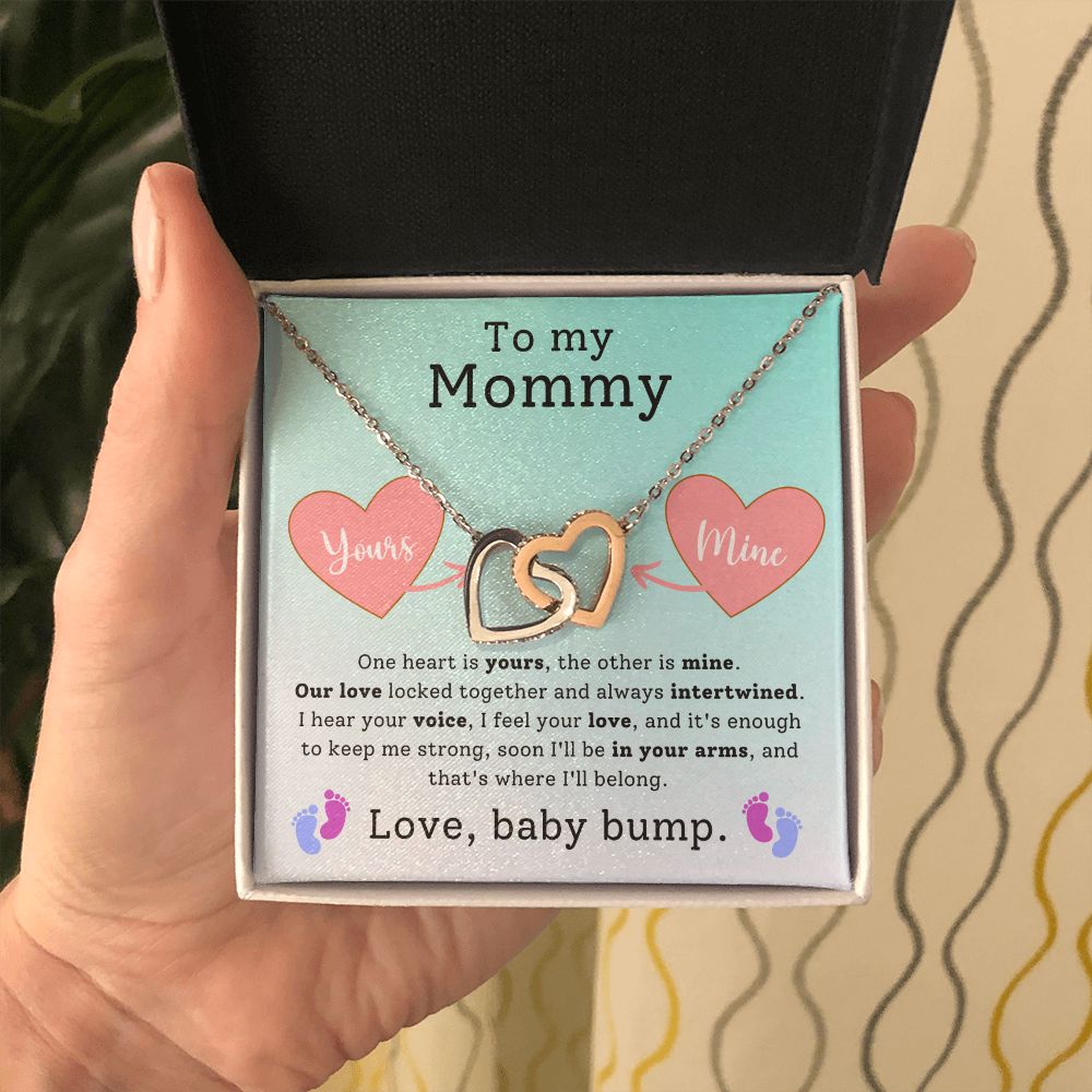 Expecting Mom Gift - Hearts Necklace - Soon I'll Be In Your Arms