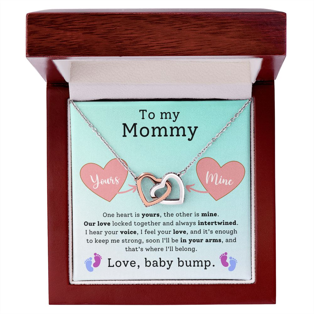 Expecting Mom Gift - Hearts Necklace - Soon I'll Be In Your Arms