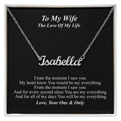 To My Wife Jewelry Gift- Personalized Name Necklace