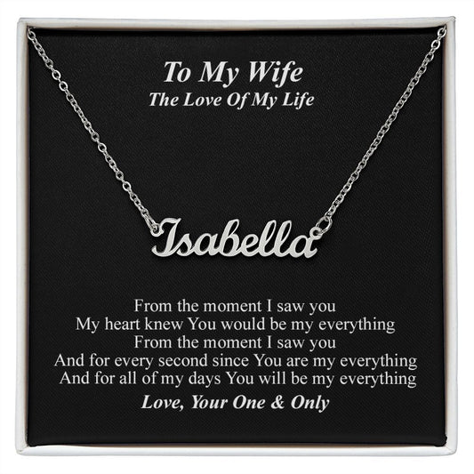 To My Wife Jewelry Gift- Personalized Name Necklace