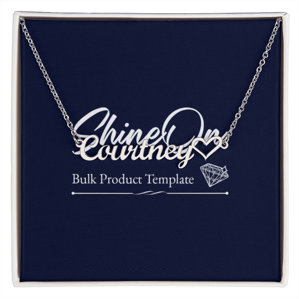 Name Necklace with Heart template