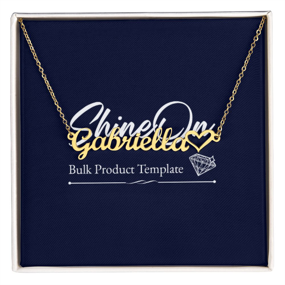 Name Necklace with Heart template