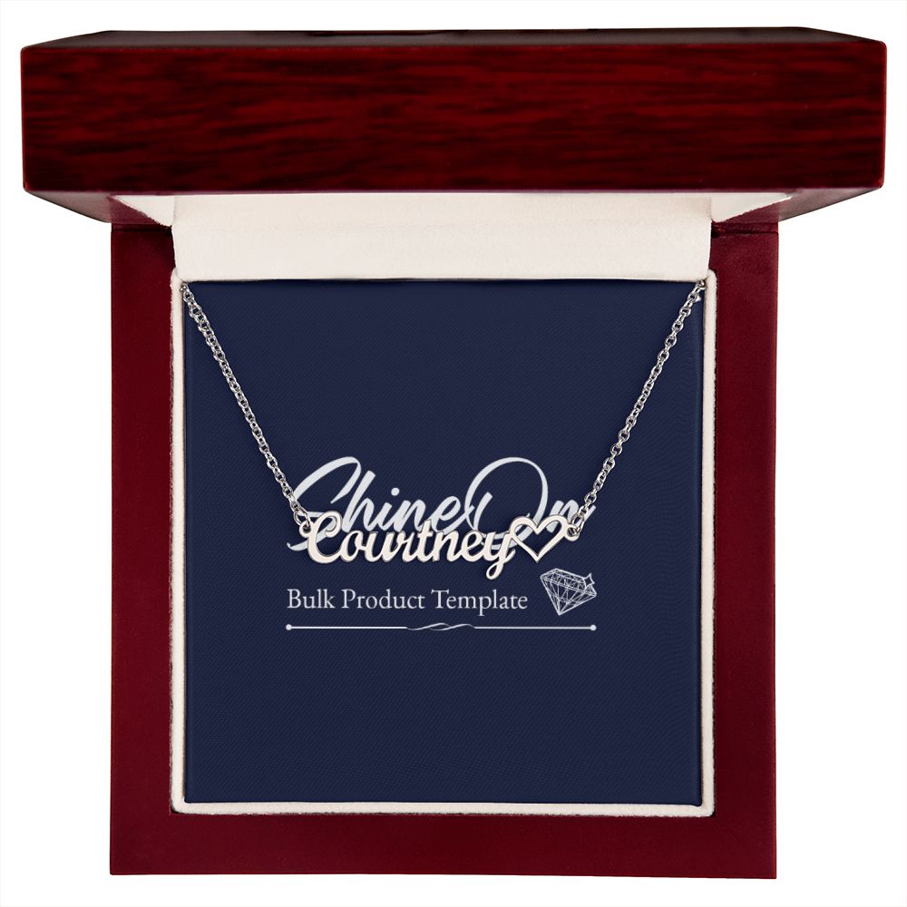 Name Necklace with Heart template
