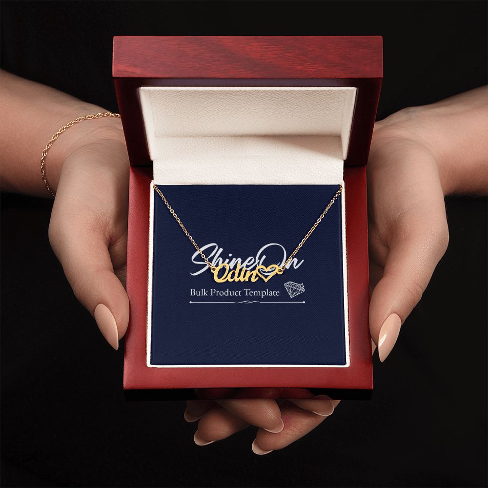 Name Necklace with Heart template