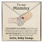 Mommy To Be - Engraved Baby Feet Necklace with Birthstone - Your Heartbeat Is My Lullaby- w/o lux box