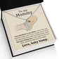 Mommy To Be - Engraved Baby Feet Necklace with Birthstone - Your Heartbeat Is My Lullaby- w/o lux box
