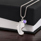 Mommy's First Mothers Day Gift- Engraved Baby Feet Necklace with Birthstone - Dup 2