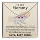 Mommy To Be - Engraved Baby Feet Necklace with Birthstone - Your Heartbeat Is My Lullaby- w/o lux box