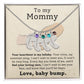 Mommy To Be - Engraved Baby Feet Necklace with Birthstone - Your Heartbeat Is My Lullaby- w/o lux box