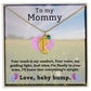 Mommy To Be - Engraved Baby Feet Necklace with Birthstone - Your Touch Is My Comfort- w/o lux box