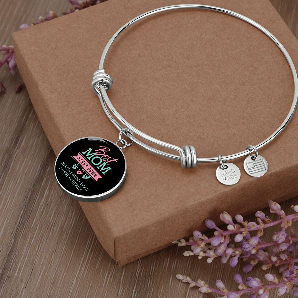 Personalized Gift For Mom -Best Mom Hands Down Bangle