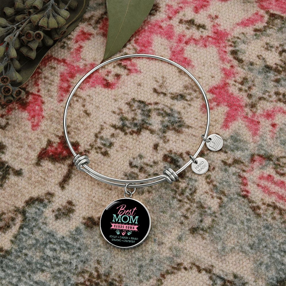 Personalized Gift For Mom -Best Mom Hands Down Bangle