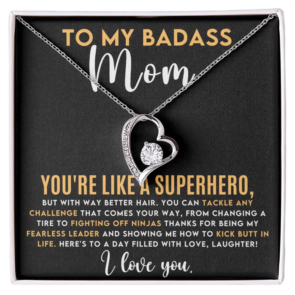 Mom Gift - Heart necklace - Badass Mom