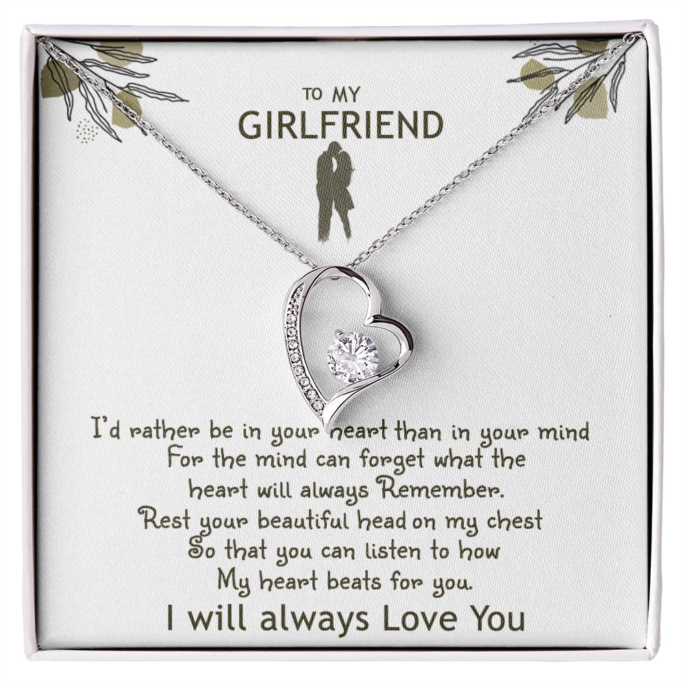 To My Girlfriend Necklace Gift - My Heart Beats For You
