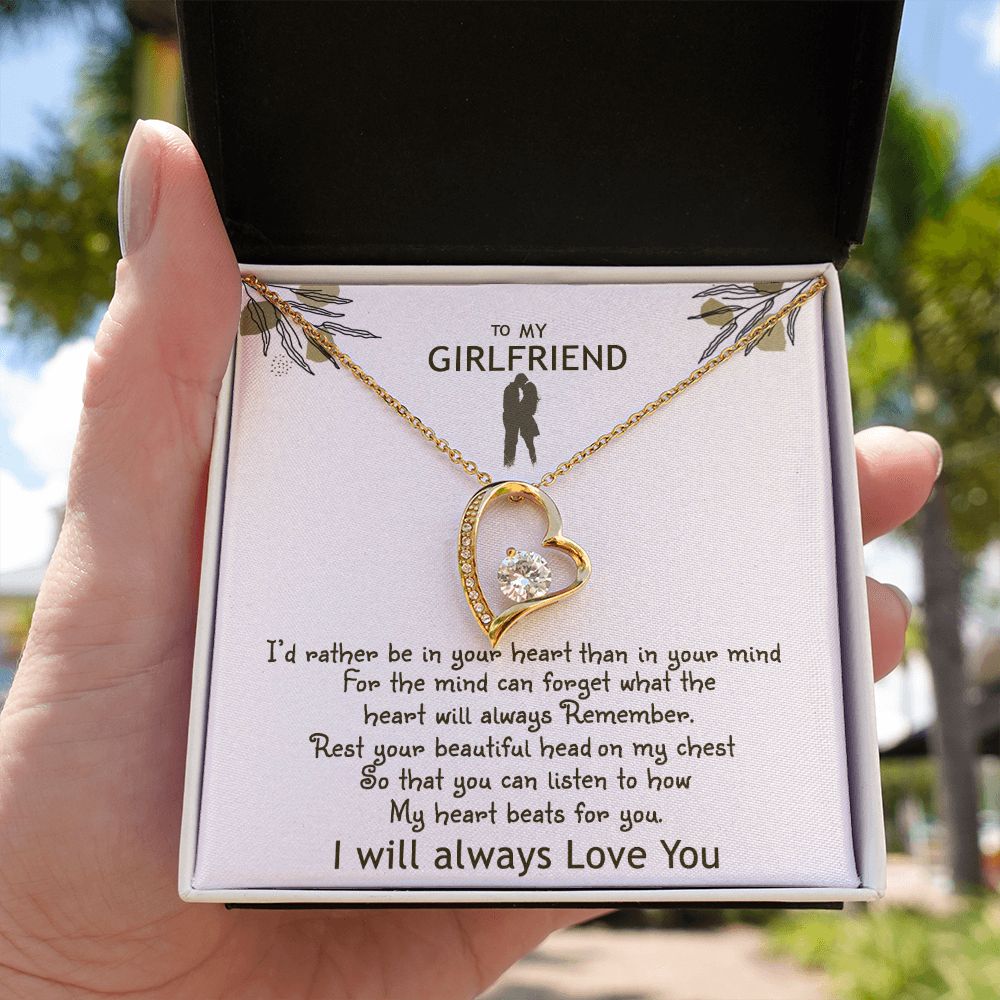 To My Girlfriend Necklace Gift - My Heart Beats For You