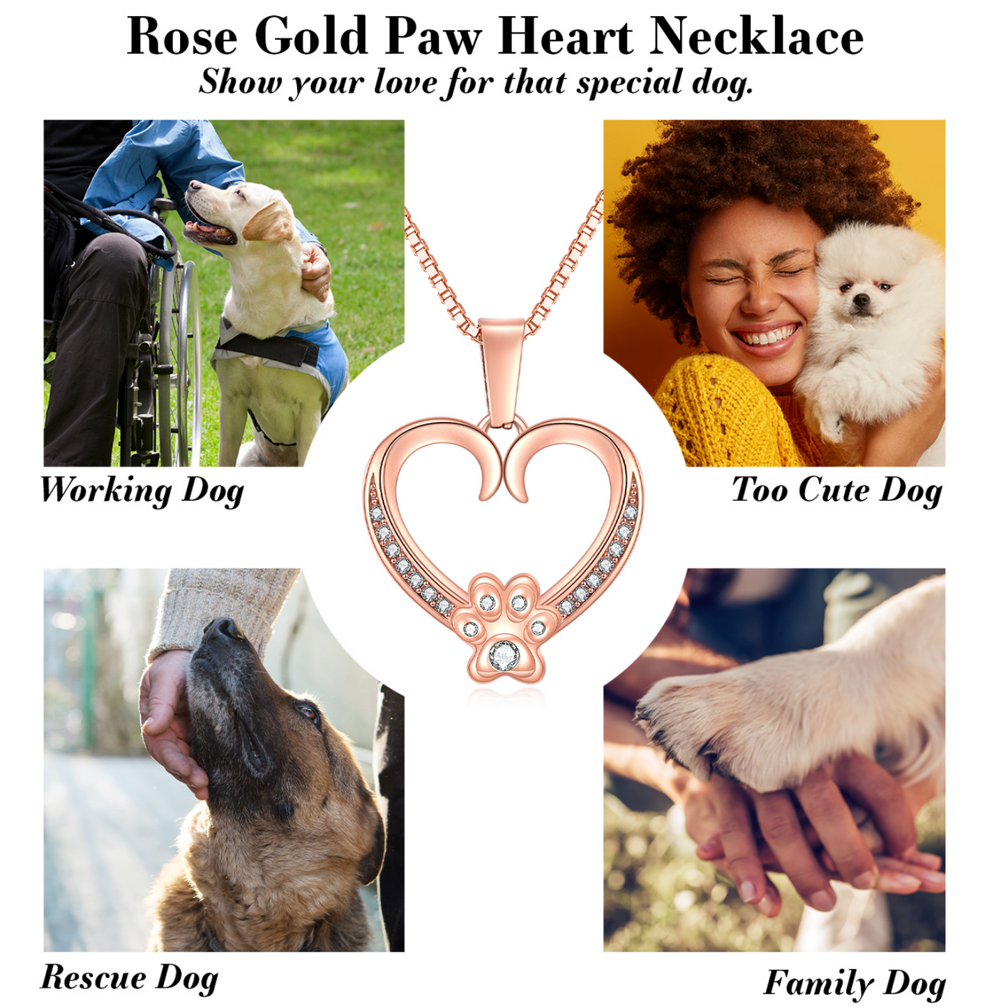 Dog Mom Gift - Paw Heart Necklace - You Are My World