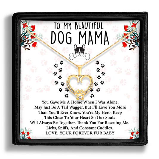 Dog Mama Necklace - Thank You For Rescuing Me