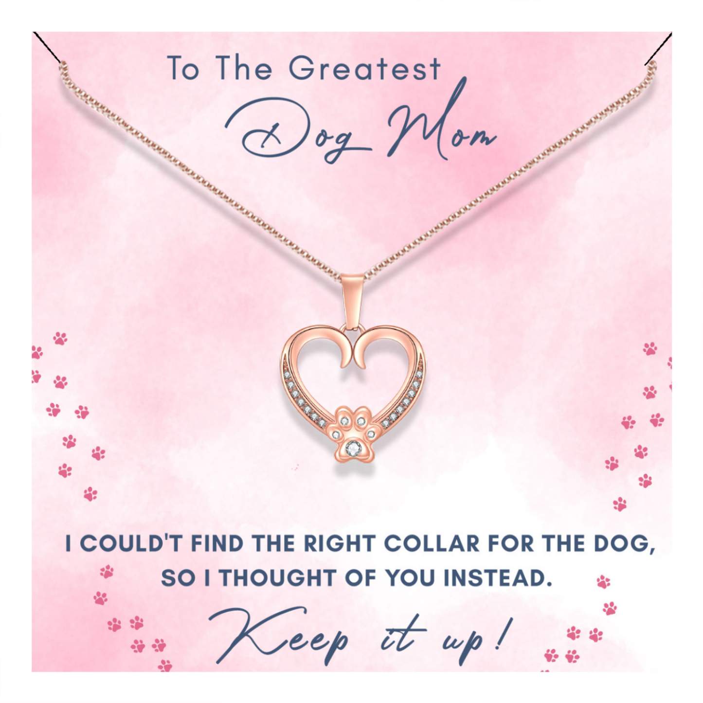 Dog Mom - Paw Heart Necklace - Thinking Of You