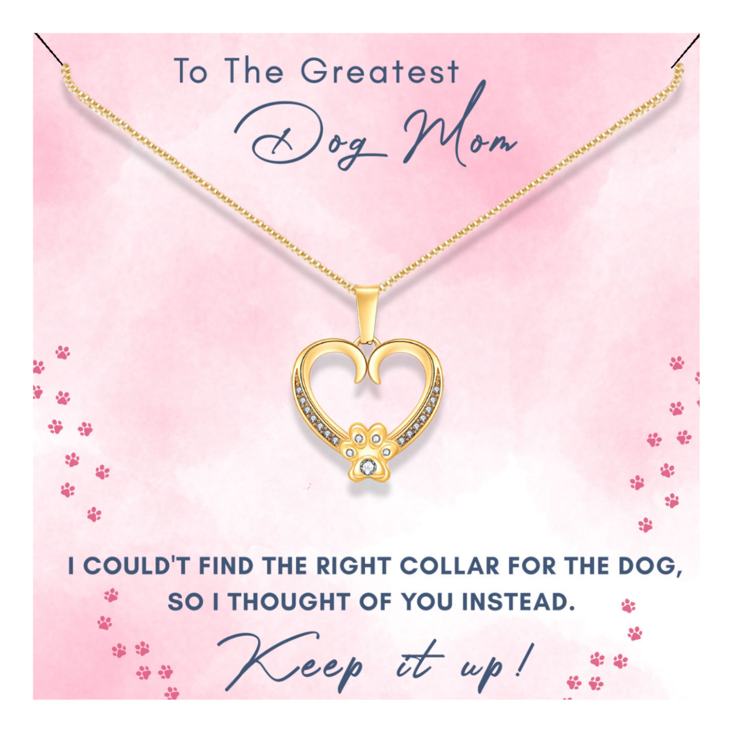 Dog Mom - Paw Heart Necklace - Thinking Of You