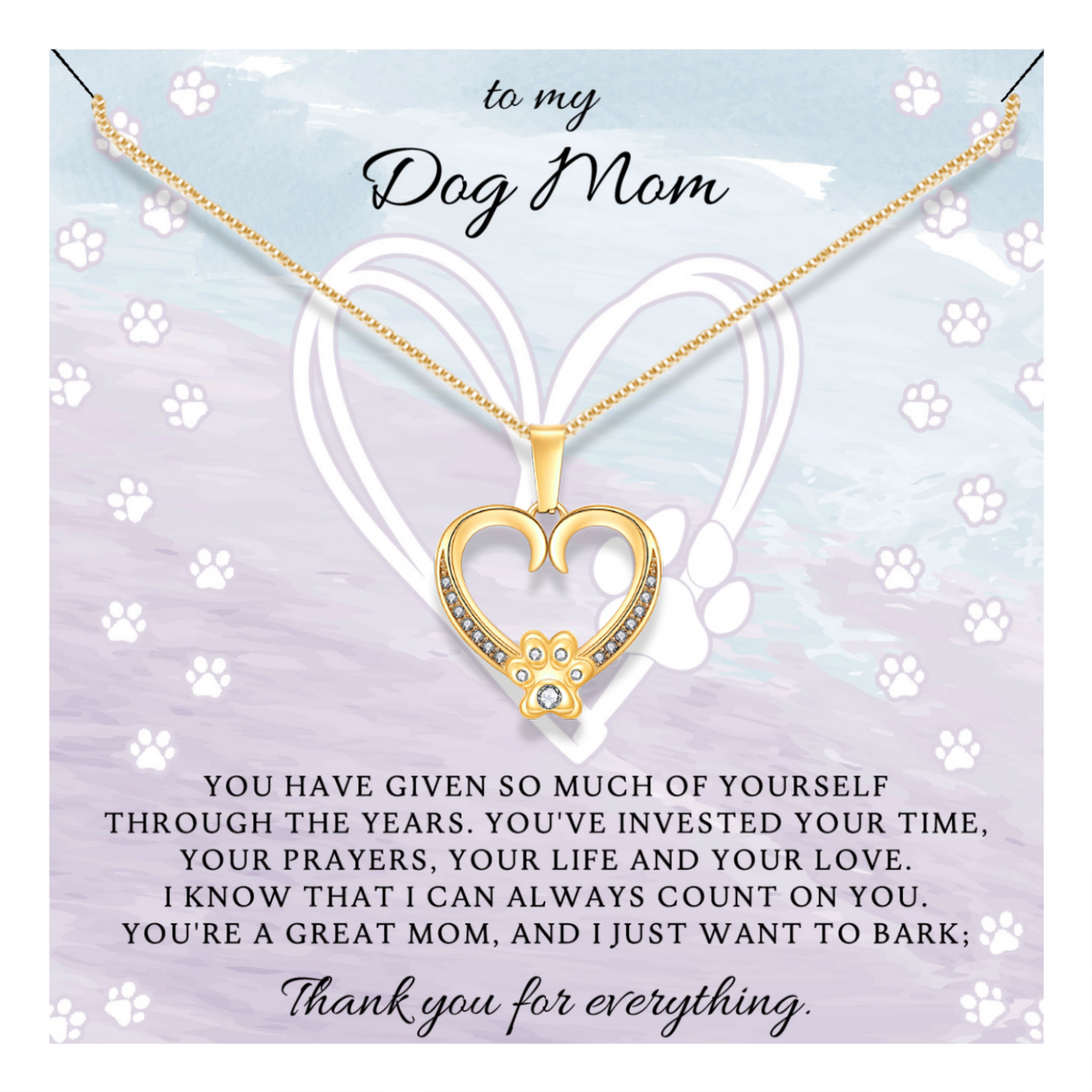 My Dog Mom Necklace - Thank You For Everything