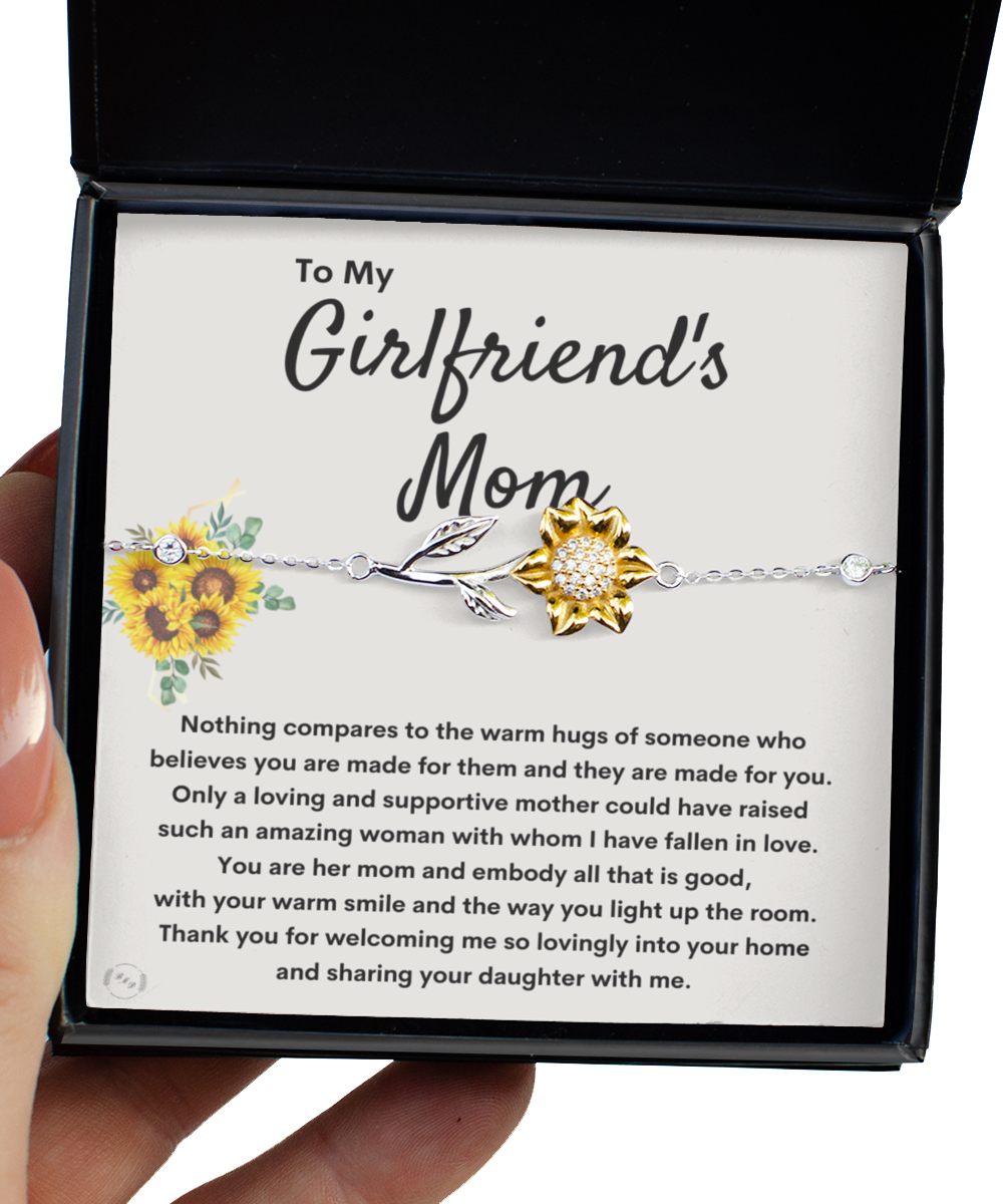 To My Girlfriend's Mom Sunflower Bracelet - Your Warm Smiles