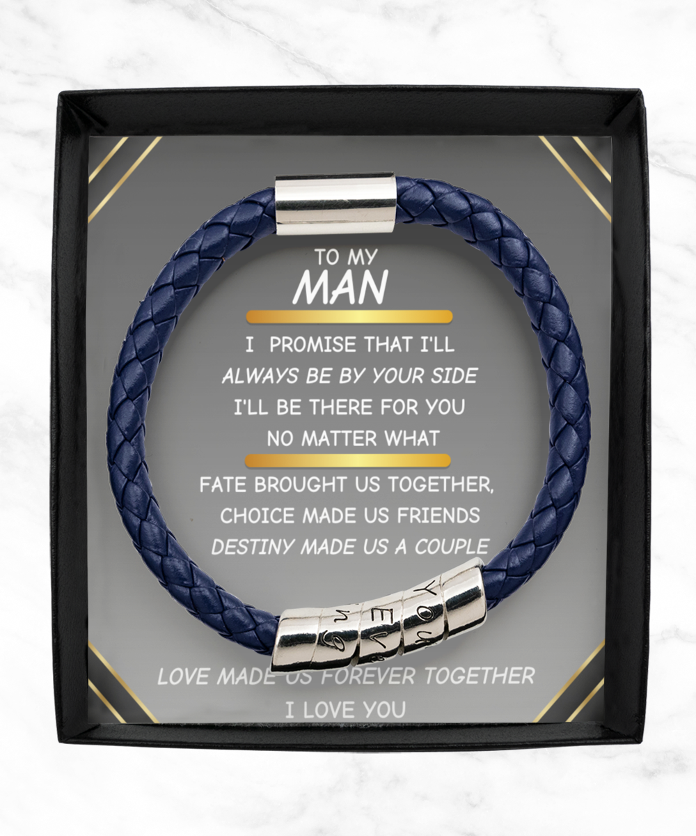 To My Man - Leather Bracelet Gift