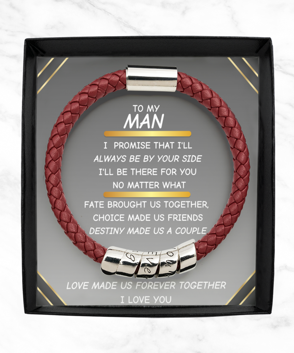 To My Man - Leather Bracelet Gift