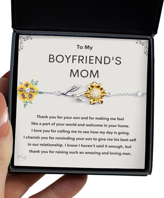 Boyfriend's Mom Gift Bracelet - Thank You For Your Son