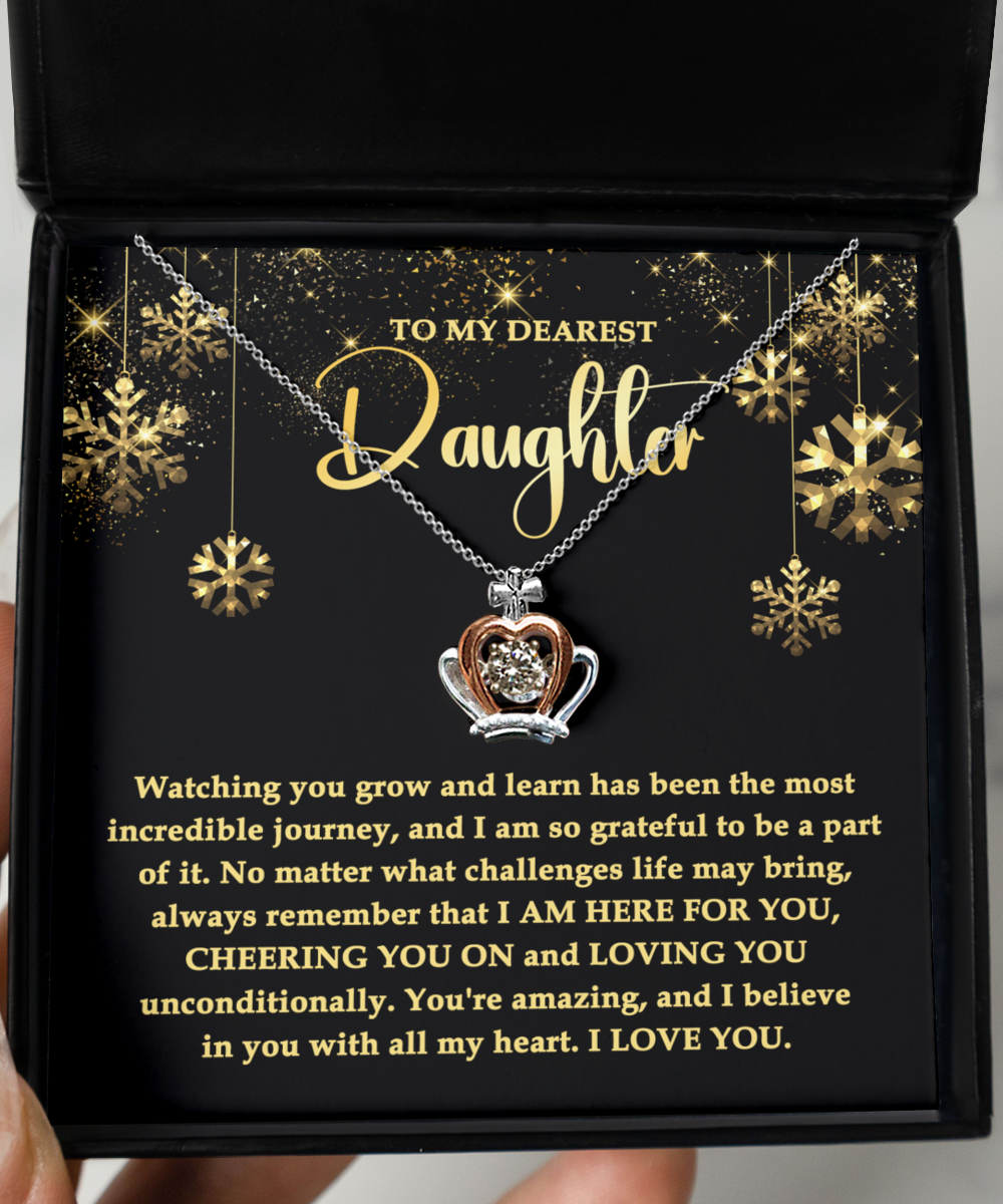 Daughter Jewerly Gift - Crown Necklace - I Am Here For You