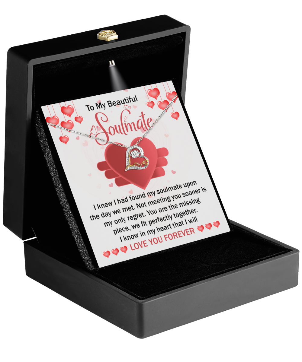 Soulmate Gift - Love Heart Necklace - You Are The Missing Piece