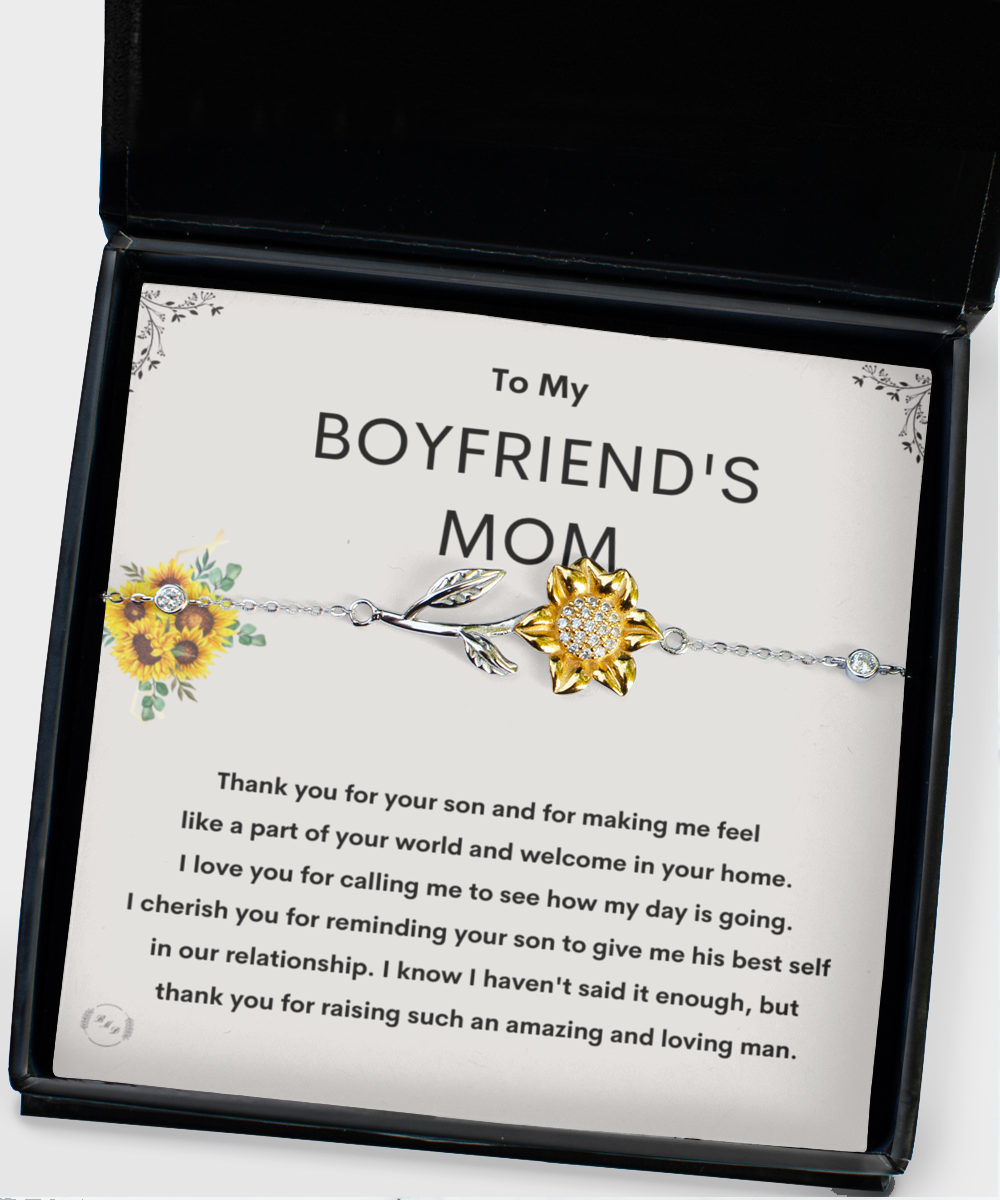 Boyfriend's Mom Gift Bracelet - Thank You For Your Son