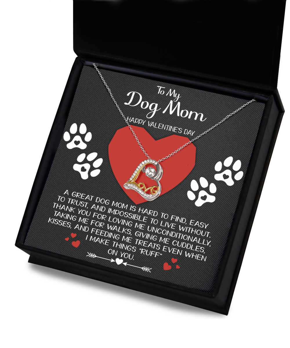 Dog Mom - Valentines Day Heart Love Necklace - Hard To Find