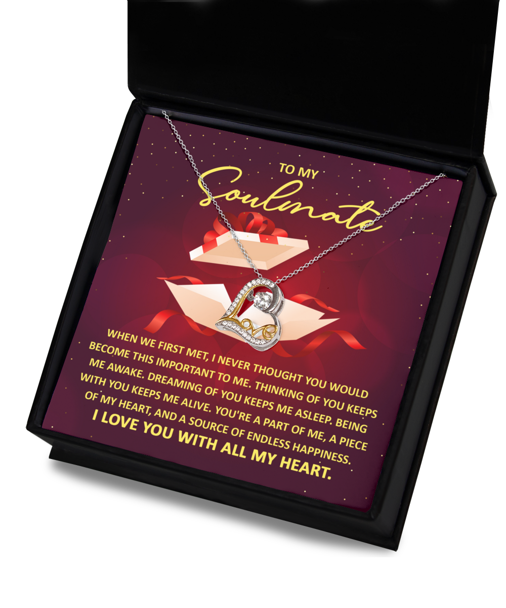 Soulmate Gift - Love Heart Necklace - Thinking Of You