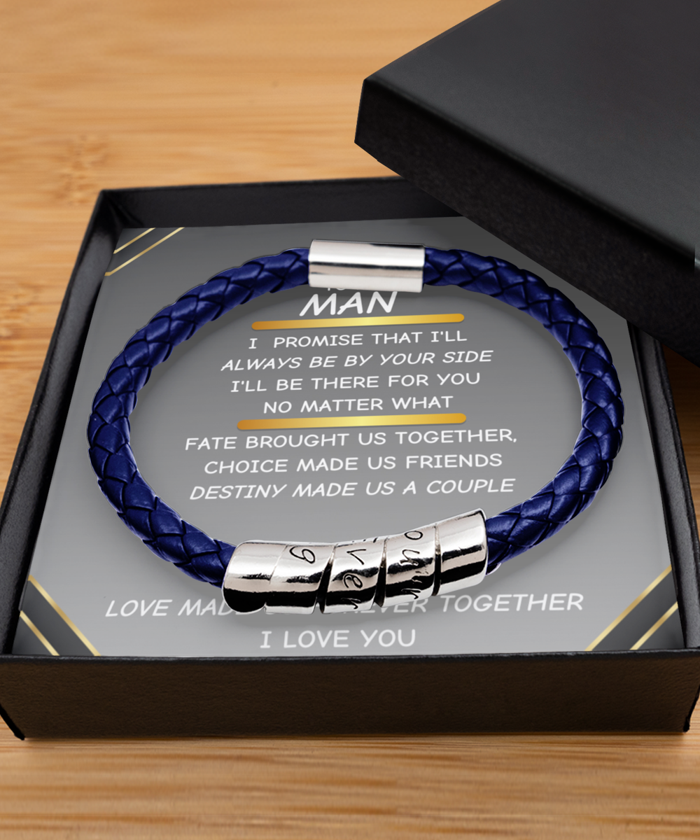 To My Man - Leather Bracelet Gift