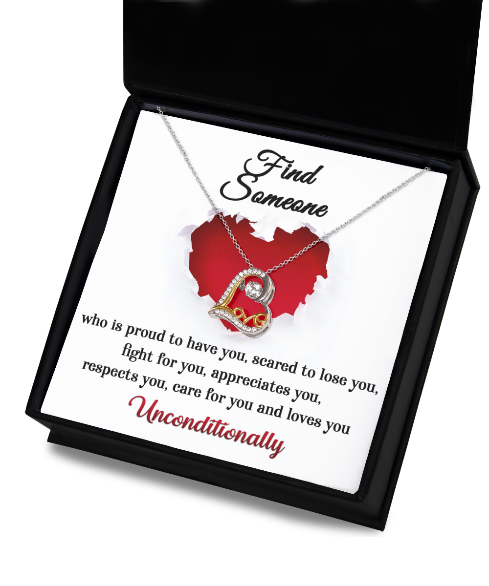 Friend - Find Someone - Heart Love Necklace