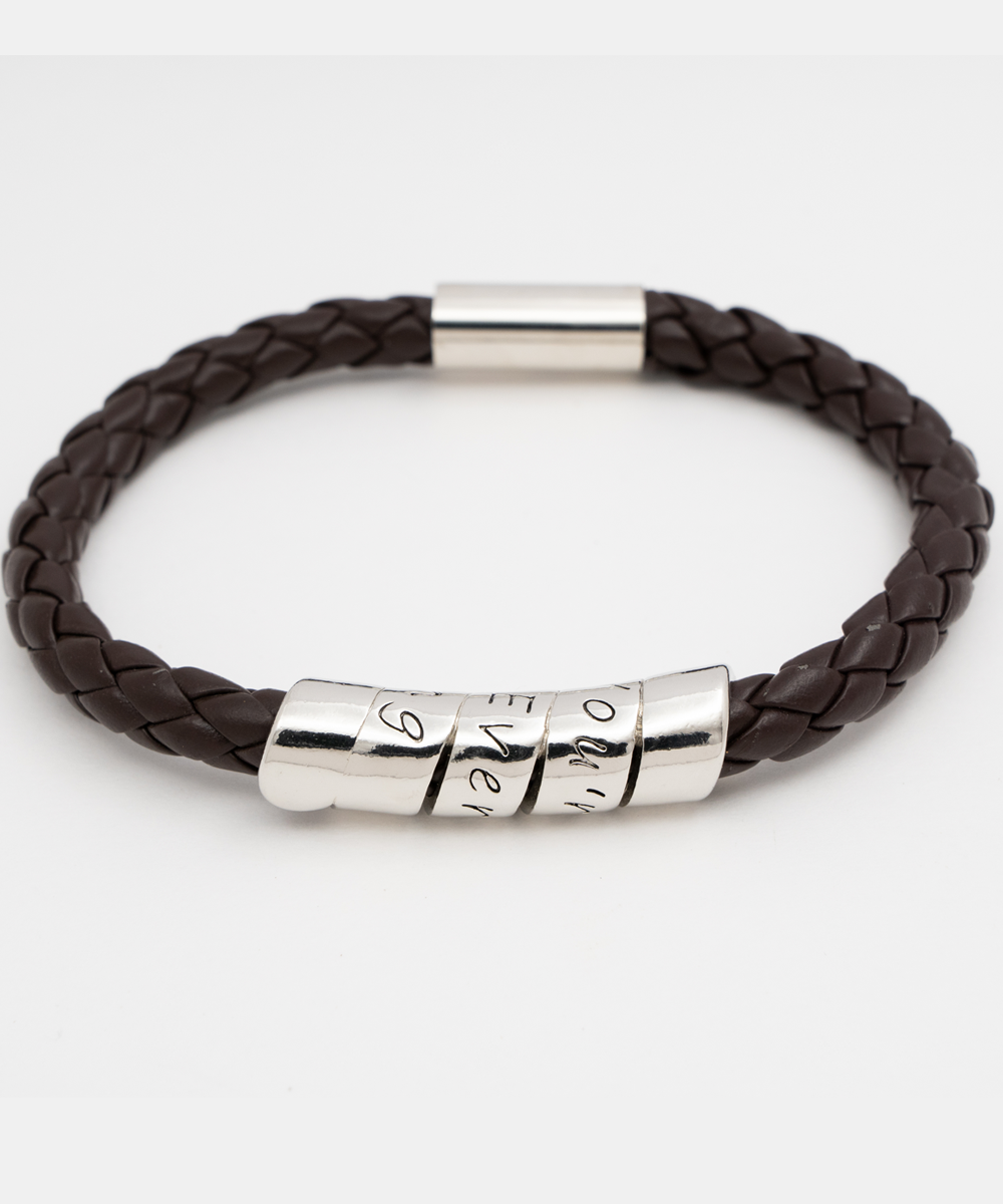 To My Boyfriend Leather Bracelet Gift