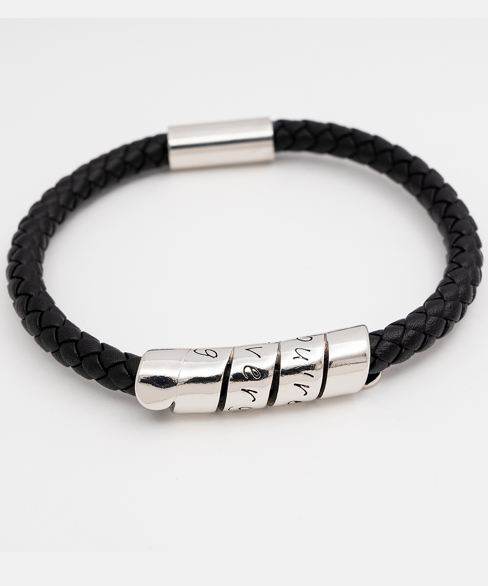 To My Boyfriend Leather Bracelet Gift