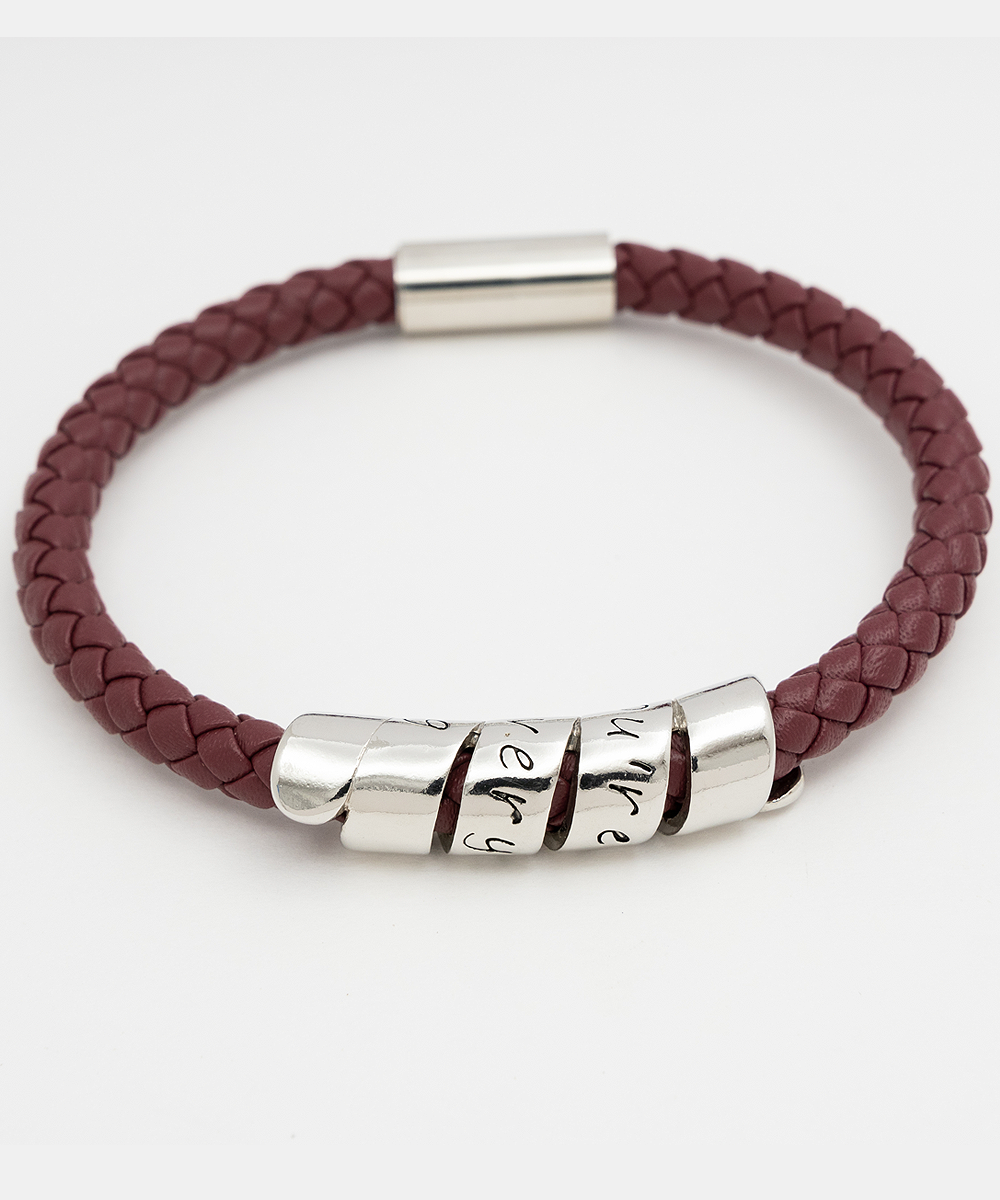 To My Boyfriend Leather Bracelet Gift