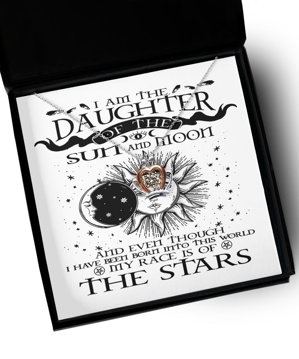 Daughter Halloween Gift - Necklace - Sun and Moon