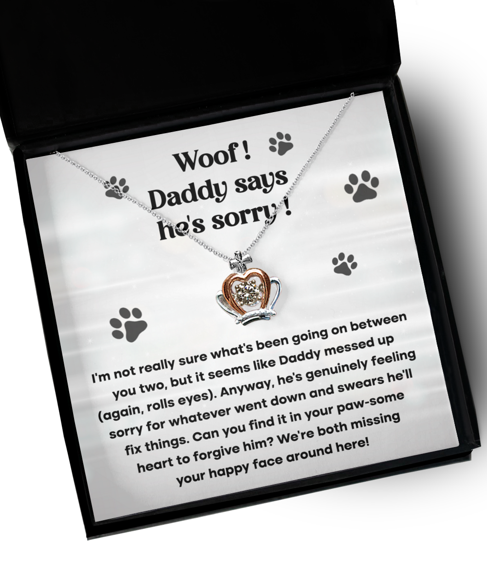 Dog Dad- He's Sorry - Crown Pendant